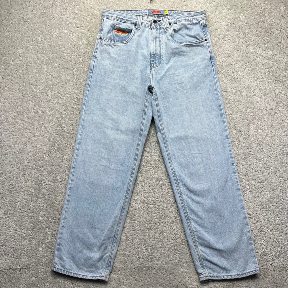 Empyre Jeans Mens 32 (34x29.5) Blue Light Wash Denim Relaxed Baggy Skate Cotton